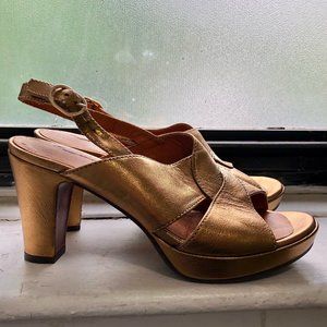 CHIE MIHARA - ESKOL SANDAL - GOLD METALLIC LEATHER